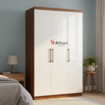 White & Walnut Elegant Wardrobe