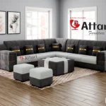 Attari Dark & Light Grey U Shaped Sectional Sofa