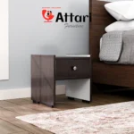 Attari Dark Grey One Drawer Bedside Table