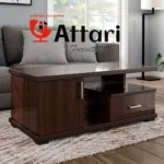 Attari Dark Walnut Coffee Table Cupboard & Drawer