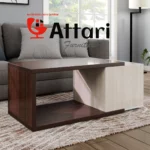 Attari Dark Wood Coffee Table Sliding Nesting Cube