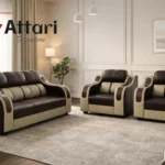Attari High Back Two Tone Leatherette Sofa Set