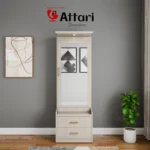 Attari Light Ash Dressing Table Tall Mirror Two Drawers