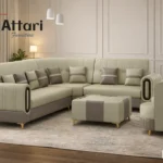 Attari Light Sage U Shaped Sectional Corner Sofa