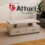 Attari Light Wood Coffee Table Floating Top Two Drawers