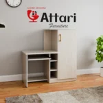 Attari Light Wood Computer Desk with Keyboard Tray & Cabinet