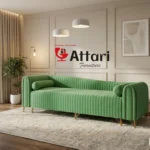 Attari Mint Green Chesterfield Tuxedo Sofa
