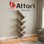 Attari Modern V Shaped Wooden Tree Bookshelf