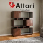 Attari Staggered Wooden Display Shelf Room Divider