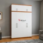 Attari White Four Door Wardrobe with Loft